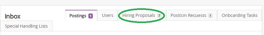 Screenshot: Hiring Proposal tab