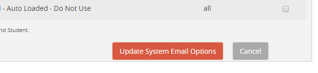 Screenshot of update button on 'Manage Emails' tab